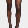 Prettylittlething Black Polka Dot Tights