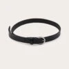 PrettyLittleThing Black PU Silver Crescent Buckle Skinny Belt