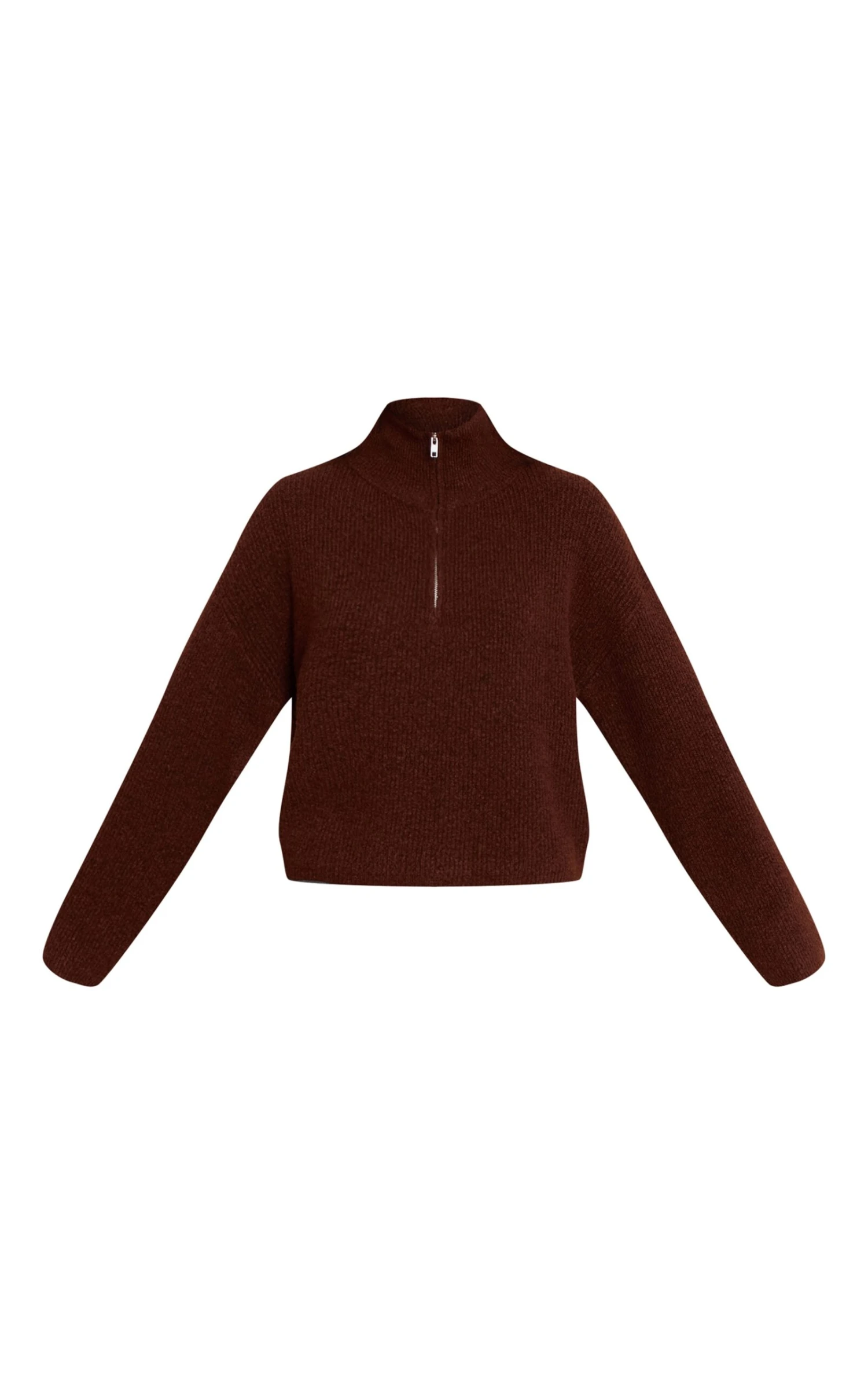 Chocolate Half Zip Soft Knit Sweater 5 Chocolate Half Zip Soft Knit Sweater - Image 5