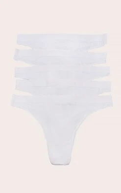 Prettylittlething White Pack Of 5 Seamless Thongs