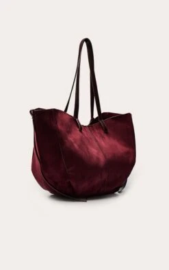 PrettyLittleThing Plum Faux Suede Contrast Handle Oversized Shopper Tote Bag -FRAME Clothing Shop c0d4681488d5066a2b80894b1d5923a8b02699de CNO3439 3 plum faux suede contrast handle tote bag