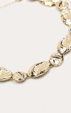 PrettyLittleThing Gold Textured Pebble Statement Choker Necklace -FRAME Clothing Shop c29a6a7339c23f6afbf20efd73cdabd112b0b218 CNO5024 3 gold textured pebble choker necklace