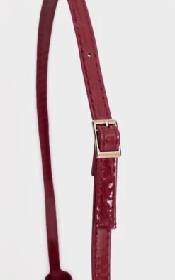 PrettyLittleThing Burgundy Patent PU Buckle Detail Baguette Shoulder Bag -FRAME Clothing Shop c30b81be070bcedce706e587b7ee46a5d10c0ae0 cnl1588 4