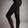 Black Sheer Diamante Tights – Crystal Embellished Luxe Evening Hosiery