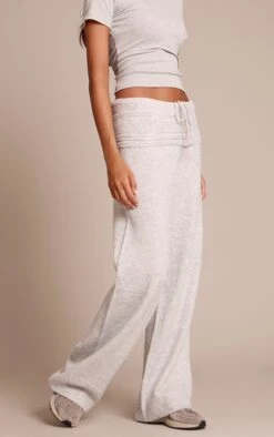 Prettylittlething Light Grey Rib Soft Knit Fold Over Pant -FRAME Clothing Shop c3aae0a7ca6488db9a6bda955c6444cc301785c7 CNN7185 3 light grey rib soft knit fold over trouser