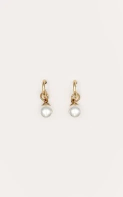 Prettylittlething Dainty Mini Pearl Hoop Earrings