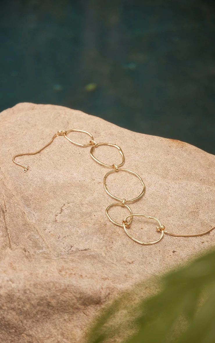 PrettyLittleThing Gold Molten Oversized Abstract Belly Chain - Bold Metallic Statement Body Jewelry 2 PrettyLittleThing Gold Molten Oversized Abstract Belly Chain - Bold Metallic Statement Body Jewelry - Image 2