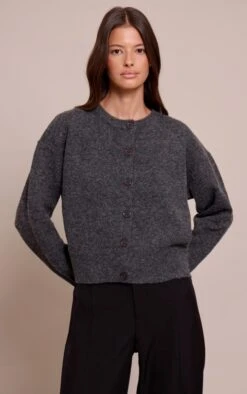 Prettylittlething Charcoal Crew Neck Knit Cardigan -FRAME Clothing Shop c9e242e2e743553d33b20f8c740befda75d2bc6f CNN6372 1 charcoal crew neck knit cardigan