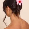 Pink Gradient Lily Flower Hair Clip Set – Floral Claw Clip with Secure Fastening