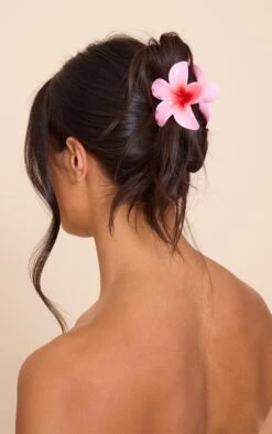 Pink Gradient Lily Flower Hair Clip Set