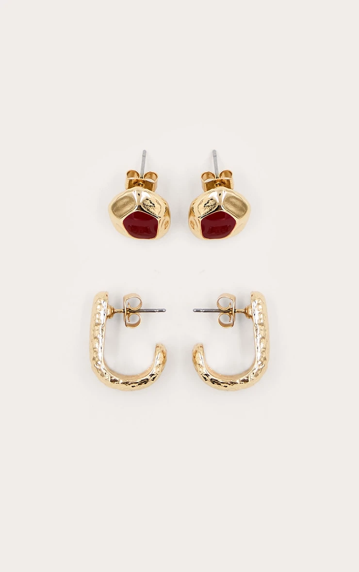 Prettylittlething Gold Abstract Small Stud Multi-Pack 3 Prettylittlething Gold Abstract Small Stud Multi-Pack - Image 3