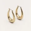 PrettyLittleThing Gold High-Shine Finish - Statement Rounded Oval Hoop Earrings