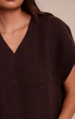 Chocolate Sleeveless Knit Sweater -FRAME Clothing Shop cc9bd2e4c6ee5b1a53572bf74aa4f0283ae9f4a6 CNN9640 4 chocolate sleeveless knit jumper