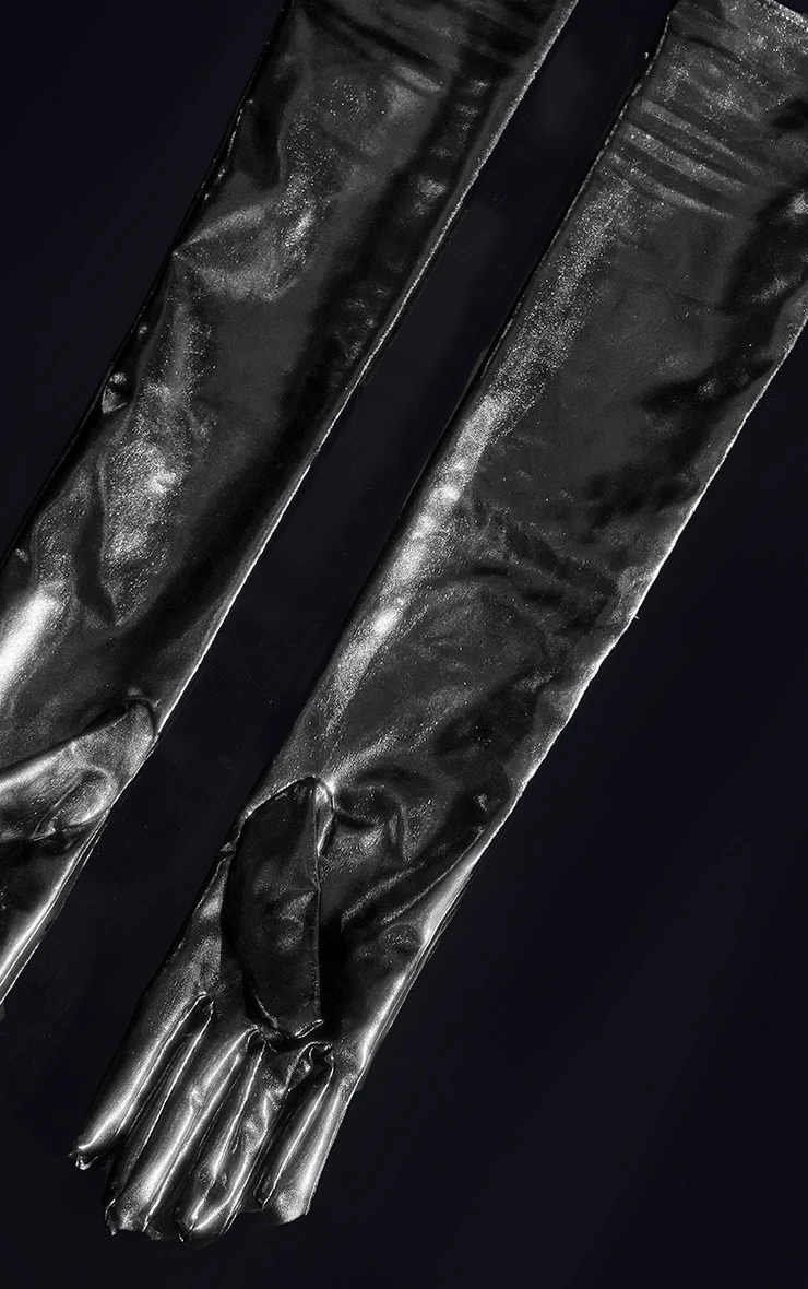 Prettylittlething Black Leather Look Gloves 2 Prettylittlething Black Leather Look Gloves - Image 2