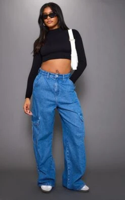 Prettylittlething Black Soft Knit Cut Out Crop Sweater