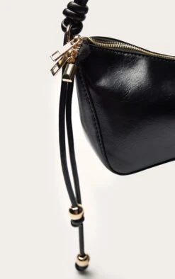 Prettylittlething Black Bead Knotted Handle Shoulder Bag -FRAME Clothing Shop d03e7bd144fff130b4f5363e3248766e5736e3e4 CNO0729 5 black bead knotted handle shoulder bag