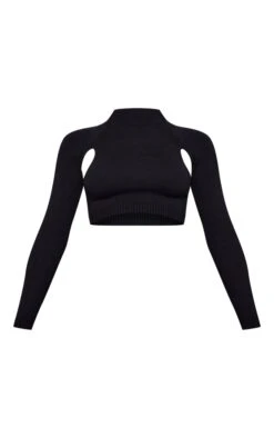 Prettylittlething Black Soft Knit Cut Out Crop Sweater -FRAME Clothing Shop d20d0bad3d27d957824b5893c25b1418016be16a cnf4776 5