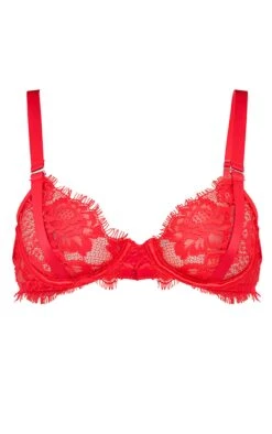 Prettylittlething Red Eyelash Lace Underwired Bra -FRAME Clothing Shop d5f86969577946f723fc30a94a88259c34ad979b CNK6166 5 red eyelash lace underwired bra