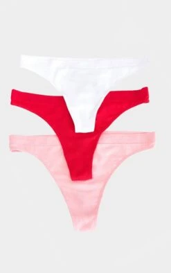 Prettylittlething Pink Multi Pack Of 3 Seamless Thongs