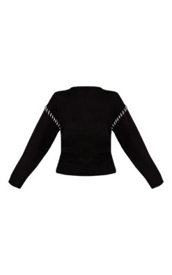 Black Blanket Stitch Knit Sweater -FRAME Clothing Shop dbf9eea34cf921fe52665a989410908323f97008 CNN9616 5 black blanket stitch knit jumper