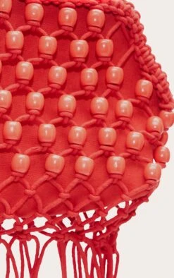 PrettyLittleThing Bright Red Beaded Weave Fringe Statement Clutch Bag -FRAME Clothing Shop dc08a754dacb147bf2f5a8cd7f300b5e2de78bea CNN3088 3 bright red beaded weave clutch bag