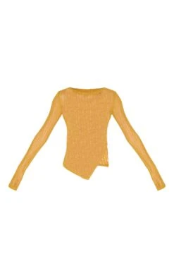 Prettylittlething Olive Ladder Knit Sheer Asymmetric Hem Top -FRAME Clothing Shop de662766fcf11082e5d821983dd48e16736d7517 CNL3276 5 olive ladder knit sheer asymmetric hem top
