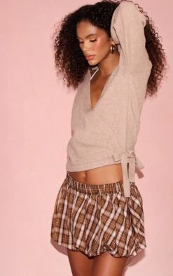 Prettylittlething Mocha Soft Knit Wrap Cardigan -FRAME Clothing Shop df6e630cfd99c6bd2c83f4481222b4ceba6e5abb cnj6043 3