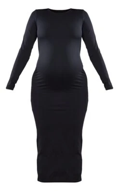 Prettylittlething Maternity Black Long Sleeve Sculpt Luxe Midaxi Dress -FRAME Clothing Shop dfbafd3d67fef085fc3d6a5368be9bc262832f07 cnd3249 5