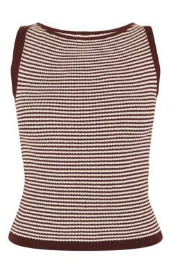 Prettylittlething Chocolate Stripe Waffle Knit Boat Neck Top -FRAME Clothing Shop e064843b88eaf5db34e48b4b8bc0f56fda4e4abb CNL6082 5 chocolate stripe waffle knit boat neck top