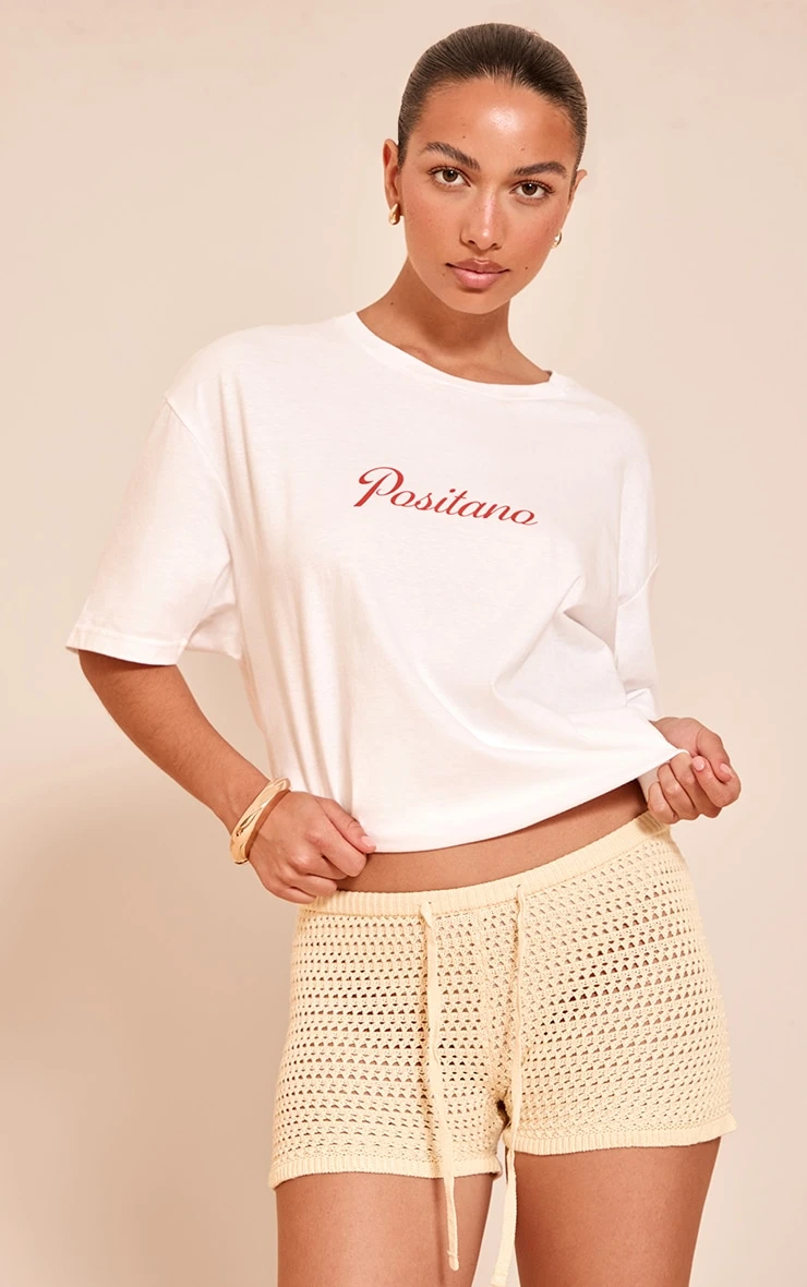 Prettylittlething Lemon Fine Crochet Knit Drawstring Shorts 1 Prettylittlething Lemon Fine Crochet Knit Drawstring Shorts