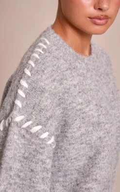 Grey Blanket Stitch Knit Sweater 8 Grey Blanket Stitch Knit Sweater -FRAME Clothing Shop e8250063a633164b9f8f73c8a3315816d73e5a81 CNN9615 4 grey blanket stitch knit jumper