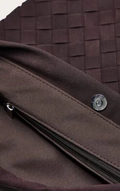 PrettyLittleThing Chocolate Faux Suede Woven Drawstring Crossbody Bag - Slouchy Chic Handbag 8 PrettyLittleThing Chocolate Faux Suede Woven Drawstring Crossbody Bag - Slouchy Chic Handbag -FRAME Clothing Shop ea8e8003f967cafb5c7cd36852753f584e78e712 CNO3422 4 chocolate faux suede weave drawstring bag