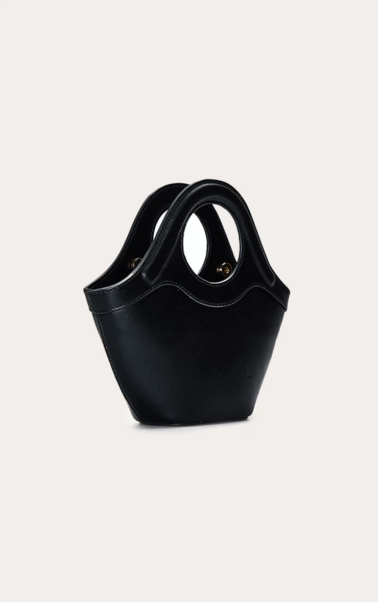 PrettyLittleThing Black Crescent Cross Body Bag – Sleek Faux Leather with Circular Handle 4 PrettyLittleThing Black Crescent Cross Body Bag – Sleek Faux Leather with Circular Handle - Image 4