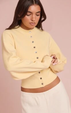 Prettylittlething Buttercream Compact Knit Cardigan