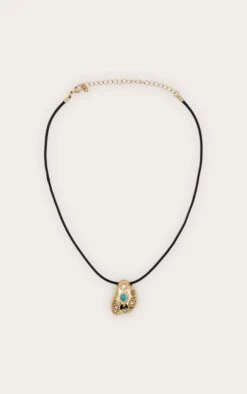 PrettyLittleThing Gold Plated Turquoise Stone Abstract Pendant – Boho Fine Chain Necklace -FRAME Clothing Shop ee066febb06f233370b1db420d5782c9817ca906 CNN4894 3 gold plated turquoise stone abstract necklace