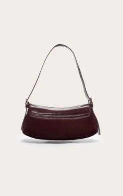 PrettyLittleThing Burgundy Crinkle PU Buckle Strap Shoulder Bag - Compact Faux Leather Purse -FRAME Clothing Shop f69e3679906b55bcf4dd28093ef400002f7c35c5 CNN6144 4 burgundy crinkle pu buckle shoulder bag