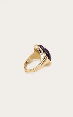 PrettyLittleThing Gold Textured Band Purple Marble Ring – Irregular Stone Statement Ring 5 PrettyLittleThing Gold Textured Band Purple Marble Ring – Irregular Stone Statement Ring -FRAME Clothing Shop fabd33c71fea43b074b3ff6804bbed7f314f2f95 CNO2922 3 gold textured purple marble ring