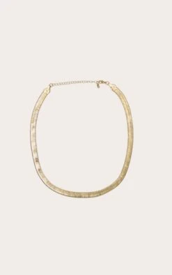 PrettyLittleThing Gold Recycled Brass Thick Snake Chain Necklace