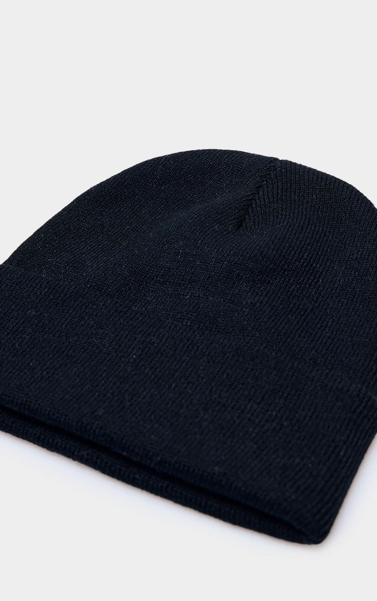 Prettylittlething Black Beanie Hat 3 Prettylittlething Black Beanie Hat - Image 3