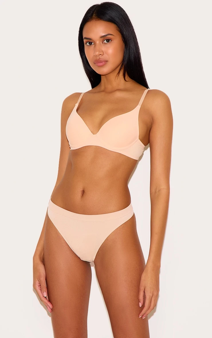 Prettylittlething Light Nude Scoop Cupped Underwired Bra 1 Prettylittlething Light Nude Scoop Cupped Underwired Bra