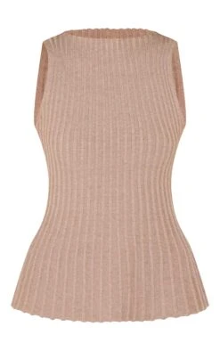 Prettylittlething Mocha Rib Knit Boat Neck Peplum Top -FRAME Clothing Shop fedf25c3e7f7e8b6b8d7280f1c280faa4668310a CNM7668 5 mocha rib knit boat neck peplum top